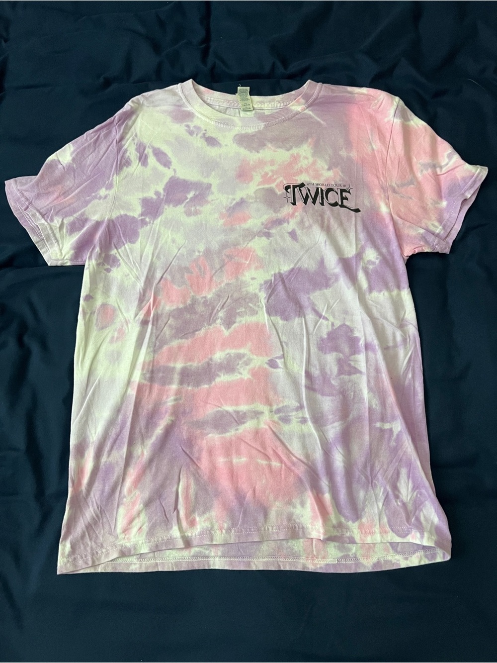 TWICE Tie-Dye Logo Tee in Pastel Pink & Lavender